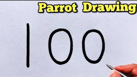 Amazing Parrot Drawing Using Number 100 | Creative & Unique Art Idea
