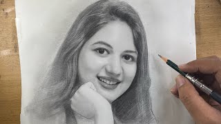 Harshaali Malhotra Portrait Drawing With Graphite Pencil