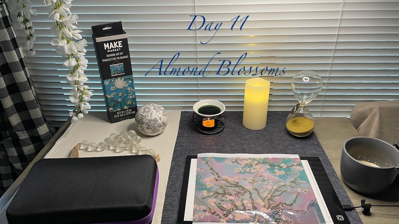 Day 11 - Almond Blossoms by Vincent Van Gogh - Diamond Painting Series - Handicraft