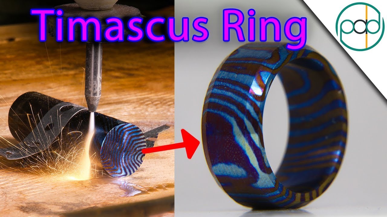 Making a Timascus Ring and Flame Anodizing it    Damascus Steel made out of Titanium