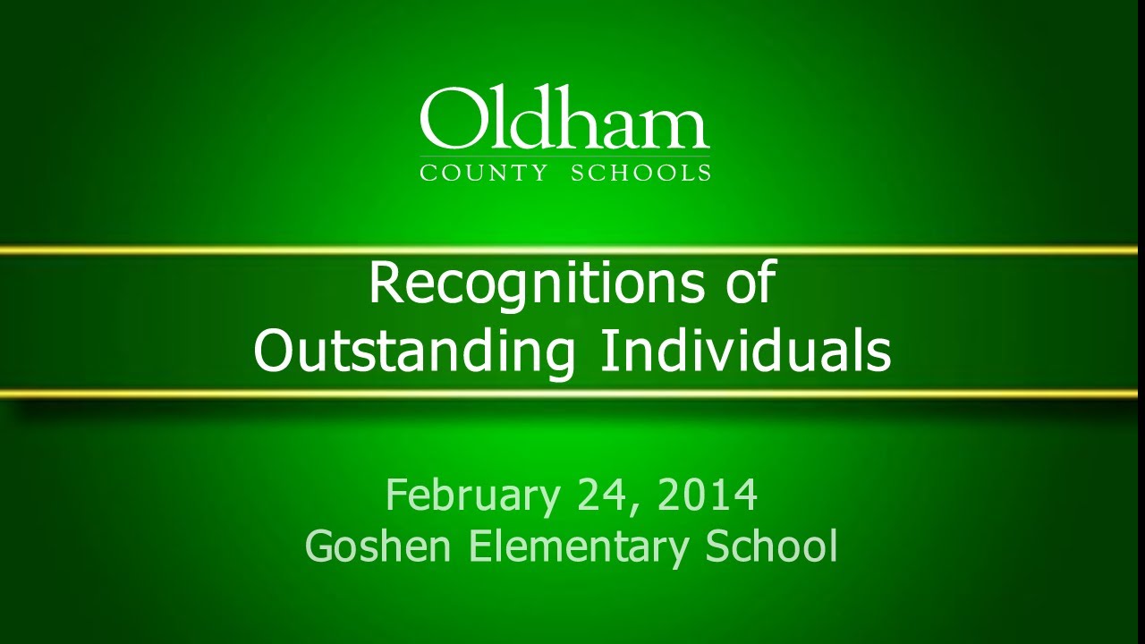 Recognitions of Outstanding Individuals