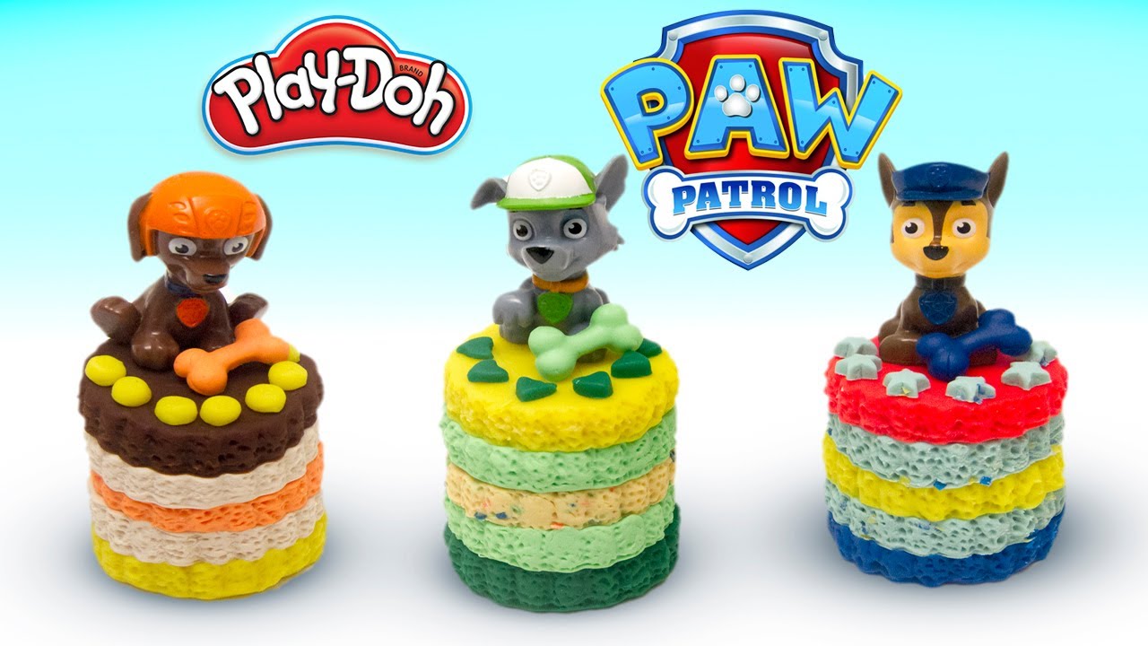 La Pat'Patrouille paw patrol se régale avec le délicieux gâteau de Play Doh  