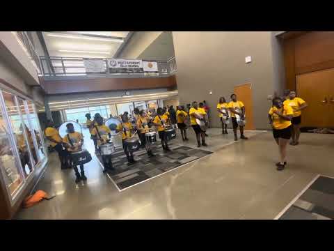 Bulldog Express Drumline performs at North Forest High School