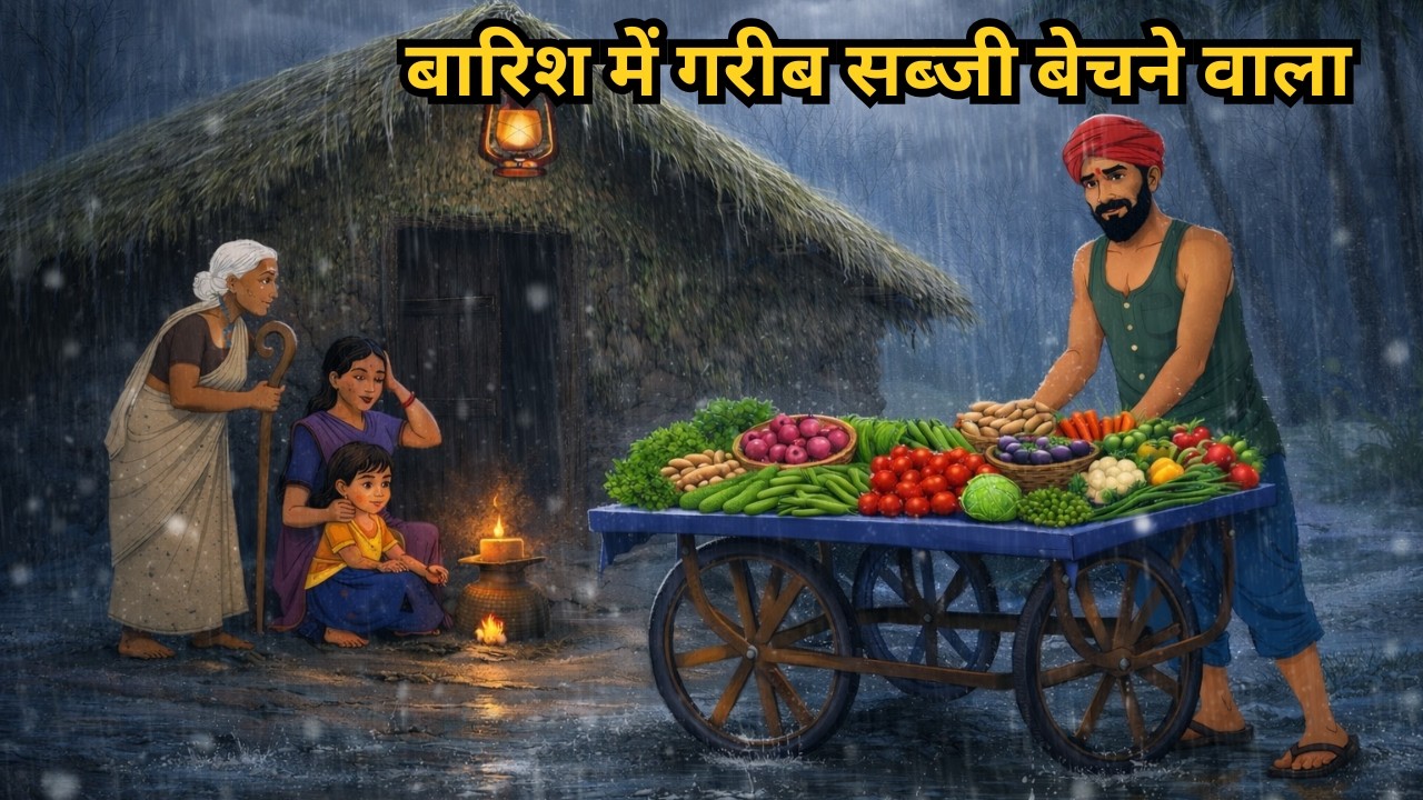 बारिश में गरीब सब्जी बेचने वाला | Garib ki kahaniyan| Moral stories in Hindi | Bedtime Storey