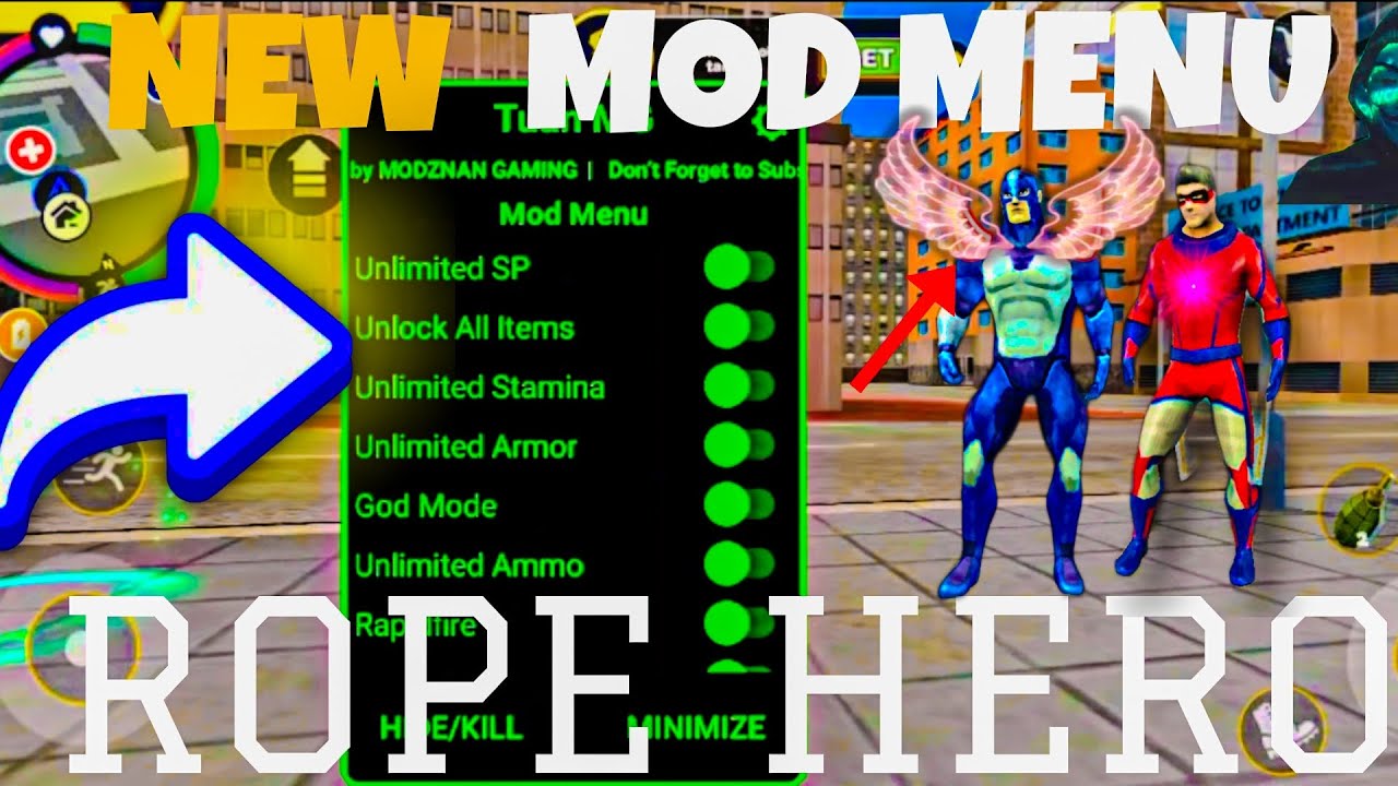 ROPE HERO VICE TOWN GAMEPLAY NEW MOD MENU viral ajjubhai94