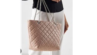 how to make a quilted tote bag with zipper./ fashion medium ladies bag #trendy.