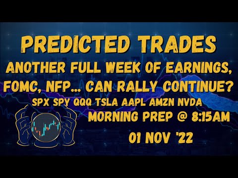 [LIVE] Premarket Prep - Another Full Week of Earnings, FOMC, NFP... Can Rally Continue? Nov 1st