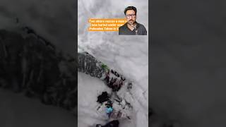 Rescuing A Skier Stuck Under Snow calirfornia mountains skiingstunts travel snow