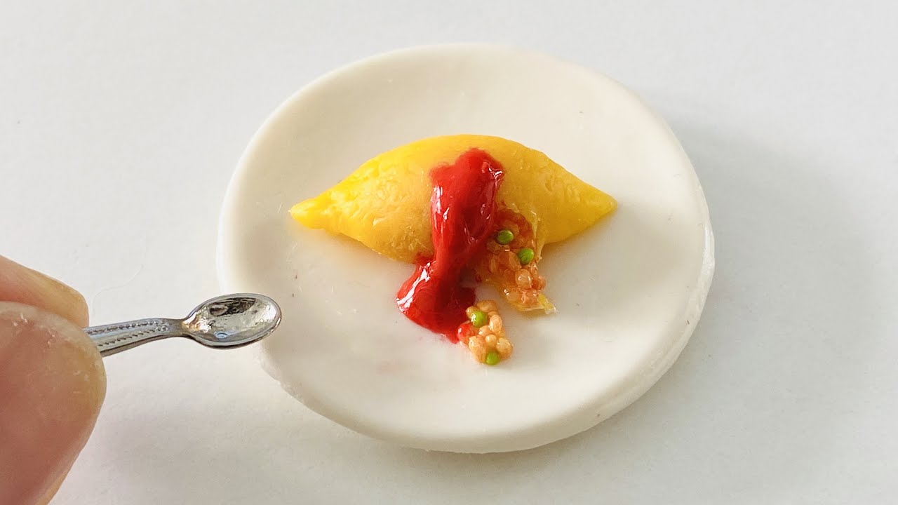 簡単！樹脂粘土でミニチュアフード【オムライス】