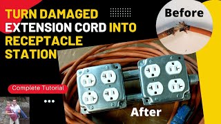 Turn Damaged Extension Cord Into Receptacle Station Complete Tutorial How To #homeimprovement #DIY