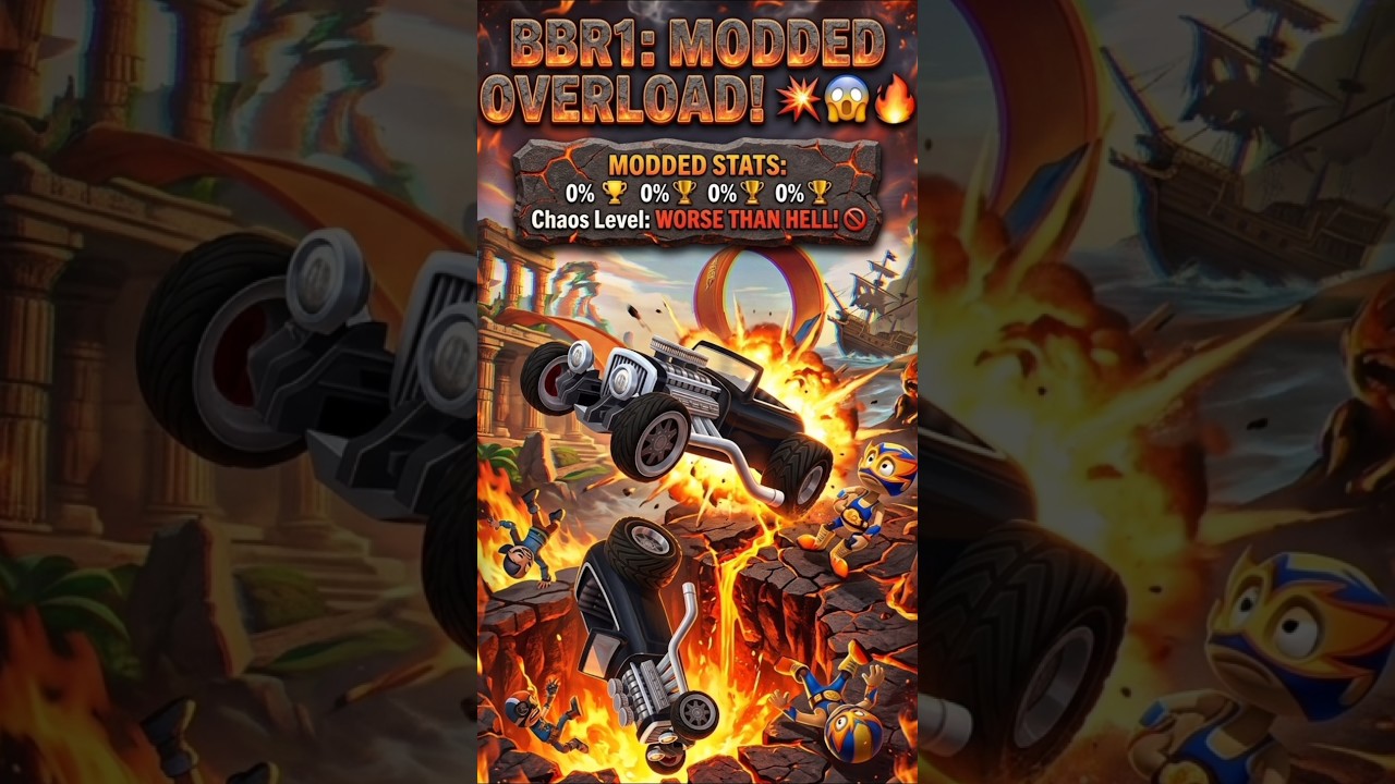 BBR1 MODDED OVERLOAD IS PURE CHAOS!! 💥💀🔥⚠️ #beachbuggyracing #gameplay #shorts
