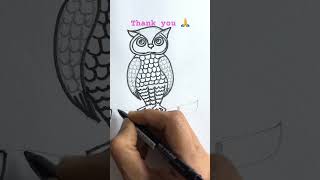 Draw owl easy owl sketch satisfying art 1234channelshorts speeddrawing shortstoday drawing