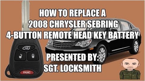 How to replace a 2008 Chrysler Sebring 4 Button Remote Head Key Battery