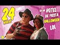 24 HORAS de FIESTA en un HOTEL de HALLOWEEN | Momentos Divertidos