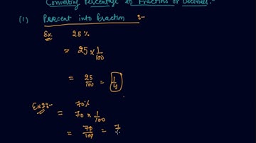 Converting Percentage To Fractions And Decimals |  Class 7 Mathematics Comparing Quantities