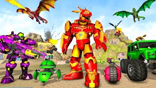 Robot Perang Berubah Jadi Naga Dan Mobil Truk Monster | Dragon Robot Car Transform Game : Robot Game screenshot 5