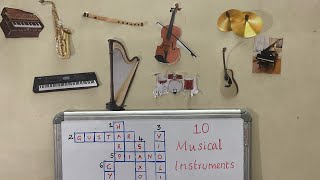 Crossword | 10 Musical Instruments | Learning with MedhaTeja