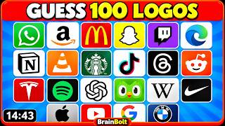 Guess the Logo! 100 Famous Brands🤯 | Can You Beat the Clock? ⏳ screenshot 1