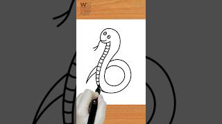 How to Draw a Snake Using Number 6 🐍 | Easy Step-by-Step Drawing Tutorial!