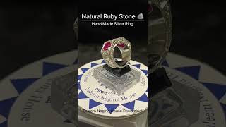 Natural Ruby Stone With Hand Made Silver Ring Available #gemstones #gems #silver #handmade #ruby