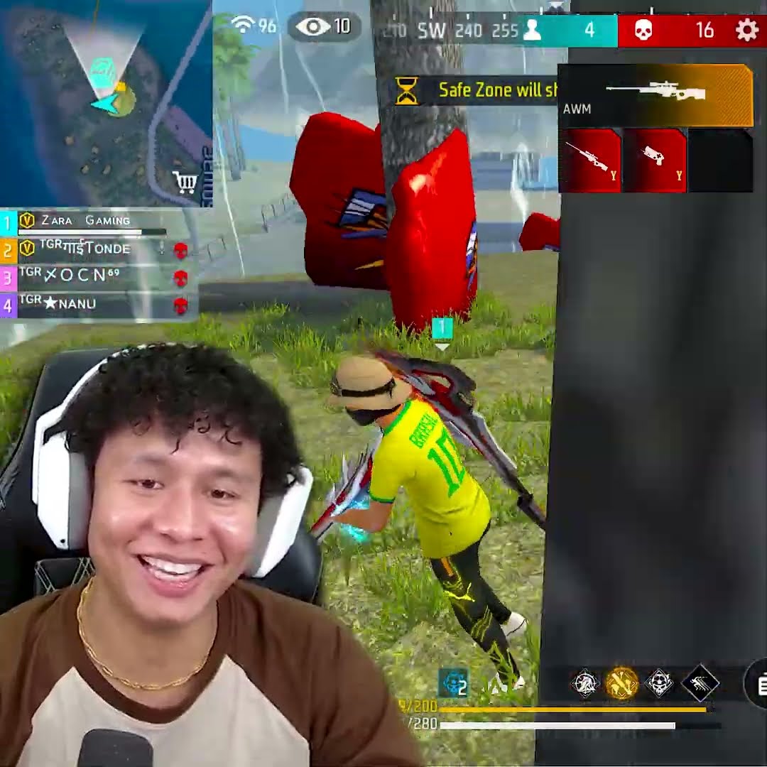 Pro Awm Aimbot Girl got Nervous at the End ? #shorts #freefire #tondegamer