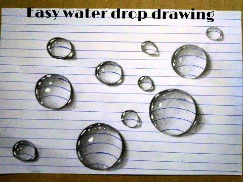 "3d real water drop" drawing simple technique || pencil sketch
