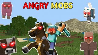 All Minecraft Mobs Become Angry 👿 | All Mobs Angry Addon For MCPE | screenshot 4