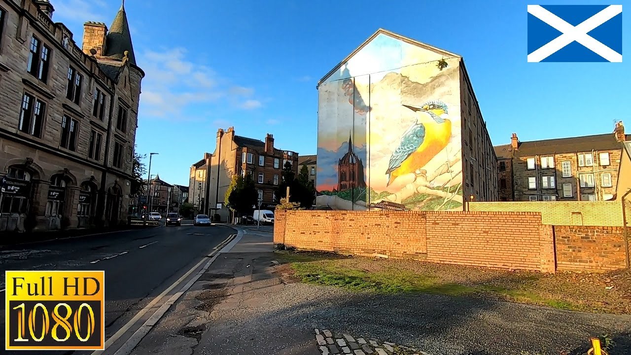 Walking at sunrise - streets of Paisley, Scotland UK (City Sounds) Full ...