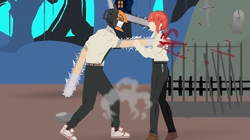 chainsaw man vs makima part 1 ,  animation stick nodes