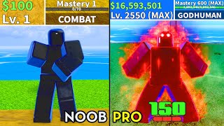 Noob to Pro Full Body Haki! Every Fighting Style Lvl 1 to Max Lvl Full Human v4 Awakening!