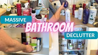 HUGE Bathroom Declutter + Organization | CLUTTER FREE IN 2023