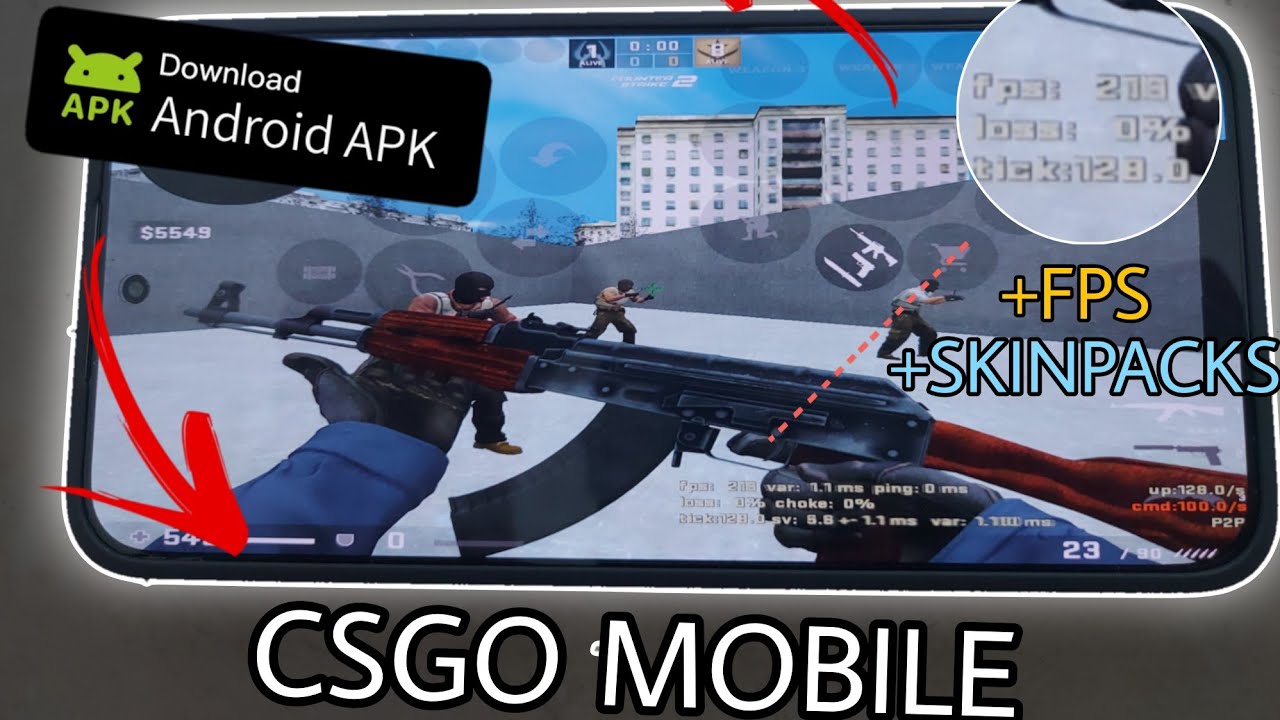 FINALMENTE... CSGO MOBILE NOVA VERSÃO CSMOS V8.7 BEM OTIMIZADO(ANDROID/EMULADOR)