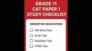 Grade 11 CAT P1 MS WORD  Study Checklist – Sirantwi Education