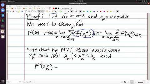 Fundamental Theorem of Calculus Video 2 - Proof of FTC Part 1