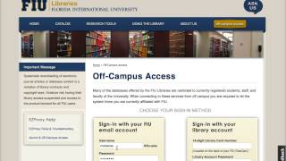 FIU Libraries Research: off-campus access