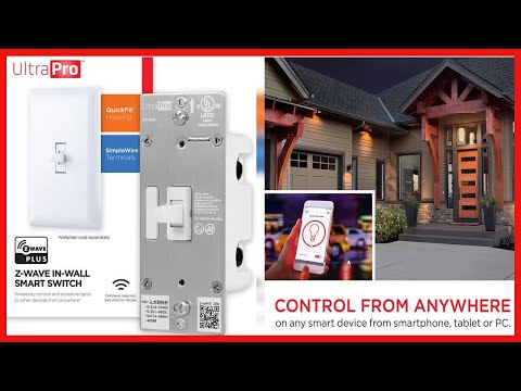 UltraPro Z-Wave Smart Toggle Light Switch with QuickFit and SimpleWire, 3-Way Ready