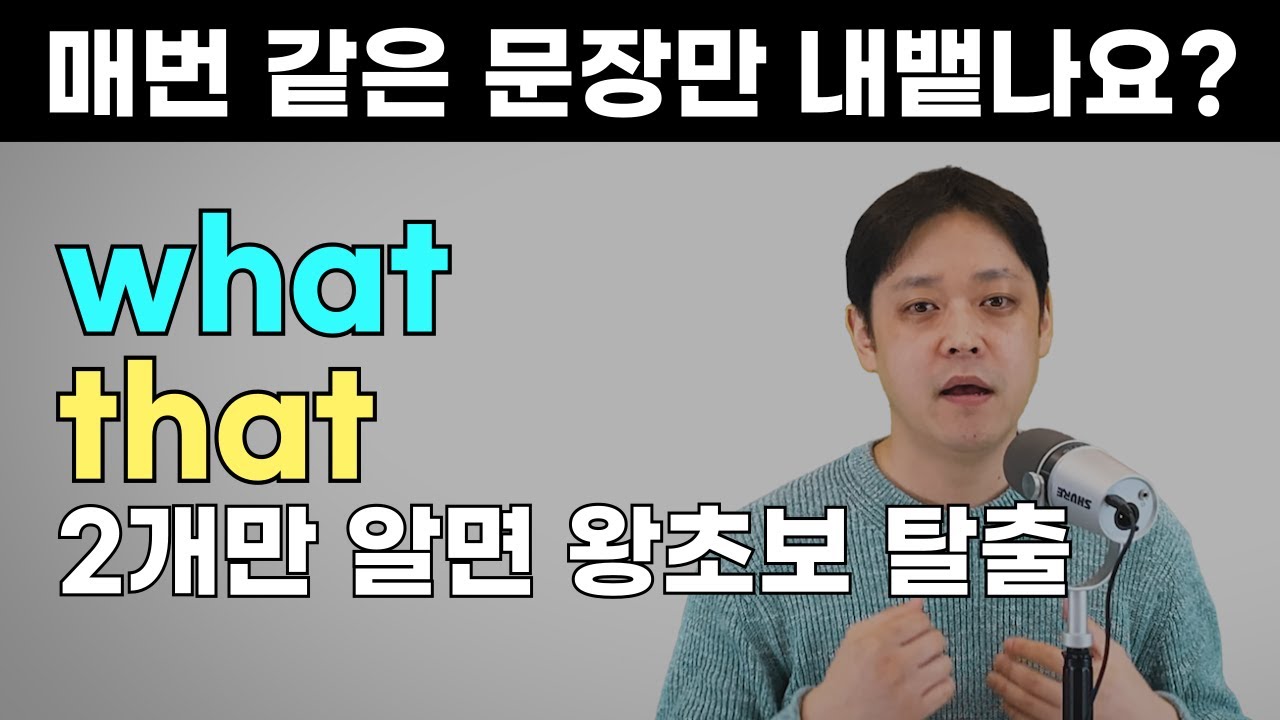 저는 개인적으로 what, that을 알고 나서 영어가 폭발적으로 늘고 영화나 뉴스, 원서를 보는 데에 매우 도움이 되었습니다.