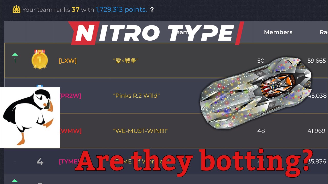 Nitro Type | Is the new number 1 team botting?