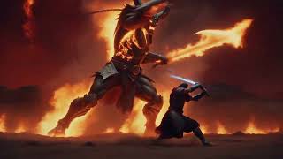 Fantasy Battle! Samurai vs. Demon #epic #demon #samurai #hell #flame
