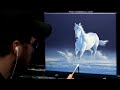 Acrylic Wildlife Painting of a White Horse in Snow - Time Lapse - Artist Timothy Stanford