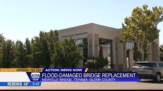 Portable, temporary bridge to be set up at the damaged Newville Bridge in Tehama County