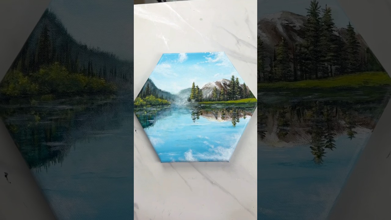 Lake reflection painting 💙