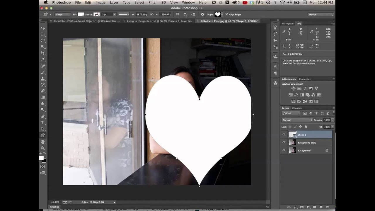 Clipping a picture into a Custom Shape Tool Layer in Photoshop CC