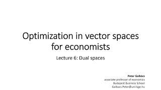 Lecture 6: Dual spaces