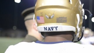 US Naval Academy and Mexican Naval Academy play football.