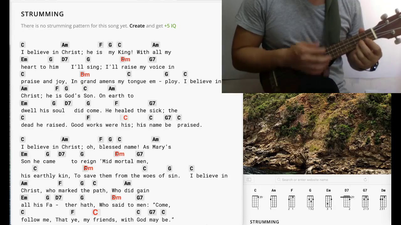 I Believe In Christ C Key Ukulele Tutorial Play Along Sing Along Youtube