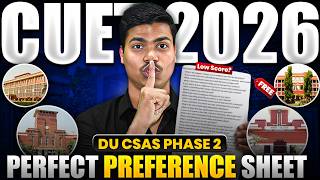 BEST PREFERENCE SHEET FOR B.COM (H) & B.COM | MAKE YOUR OWN FOR FREE | DU CSAS PHASE 2 CUET 2026