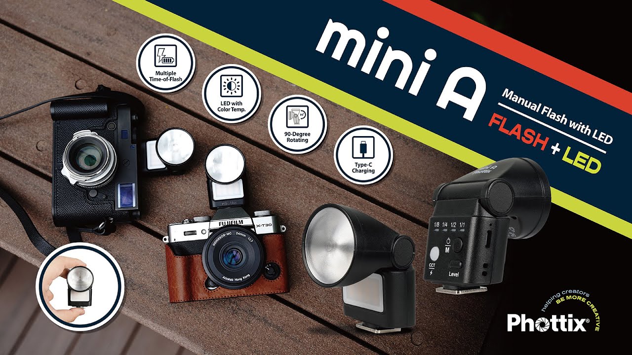 Phottix、超小型・多機能LEDライト付きミニフラッシュ「mini A」発売
