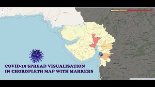 COVID-19 Spread Visualisation in Choropleth map with Markers
