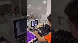 Semi automatic CCD guide hole punching machine for the memabrane switch. #screenprinting #ccd